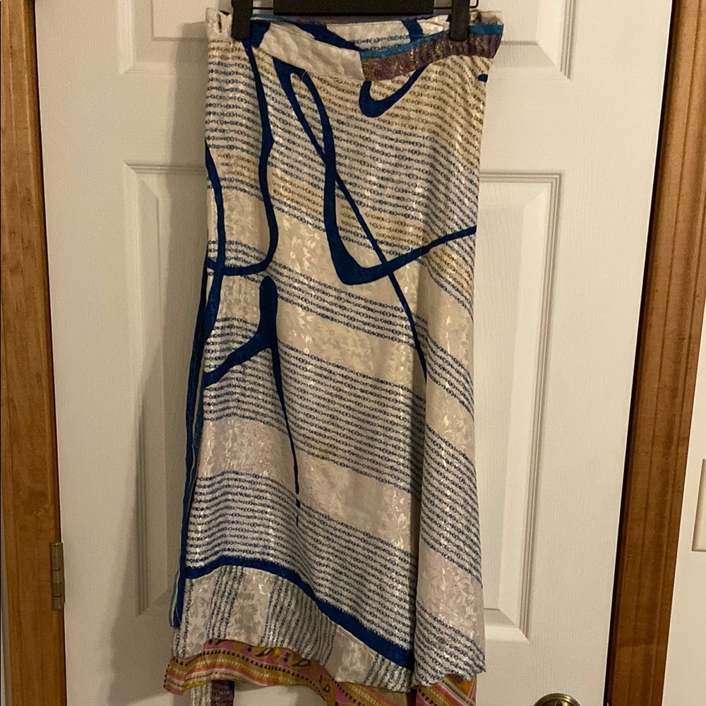 Blue wrap Skirt for Cocktail